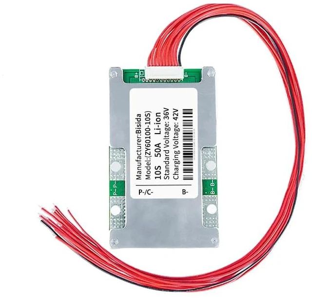 Main image of 10S BMS 36V 50A Li-ion PCB Protection Board with Balance Wire and NTC,Ten Functional protections, Common Port, for Solar Energy Storage, Balance Car Lithium-ion Battery Pack (10S 36V 50A)