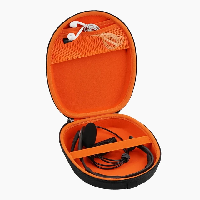 Alt view image 3 of 7 - Shield Hard Headphones Case for VXI BlueParrott B450-XT/B350-XT Fits Headphones Up To 8.4 x 6.6 x 2.1 In, Soft Interior, Mesh Pocket For Cables, Chargers, Accessories, Wired/Wireless