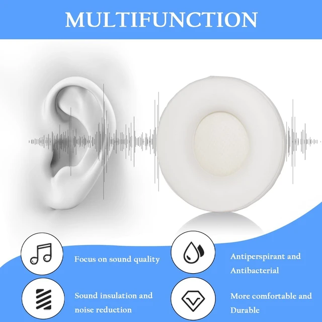 Alt view image 4 of 7 - Solo Pro Replacement Earpads for Beats Solo Pro Headphones (White) Protein Leather Ear Pads,Noise Isolation Memory Foam Ear Cushion,Durable,Anti-Sweat,Soft and Comfortable