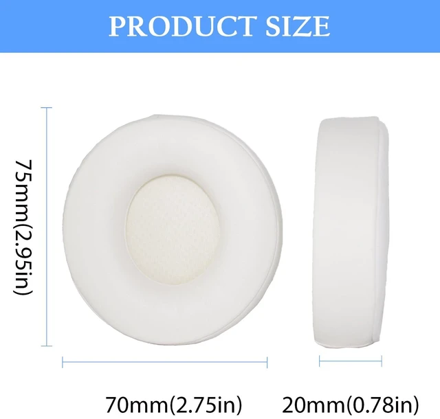 Alt view image 7 of 7 - Solo Pro Replacement Earpads for Beats Solo Pro Headphones (White) Protein Leather Ear Pads,Noise Isolation Memory Foam Ear Cushion,Durable,Anti-Sweat,Soft and Comfortable