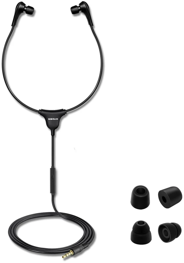 Main image of Wired Transcription Headsets with Microphone & Volume Control,3.5mm Lightweight Stereo Sound, Volume Control, Soft Memory Foam Ear Tips and 4.9FT Cord for copy of a recording, PC and Office