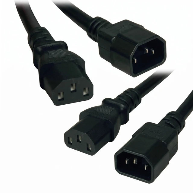 Main image of Heavy-Duty Power Extension Cord 15A, 14AWG (IEC-320-C14 to IEC-320-C13) 1-ft.(P005-12N) (Pack of 2)
