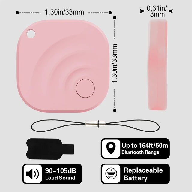 Alt view image 4 of 7 - 2025 Upgraded Android Air Tracker 4 Pack, Bluetooth Tracker for Android Phones, Compatible with Google Find Hub Device, Item Locator for Keys, Luggage, Backpack, Travel, Pink