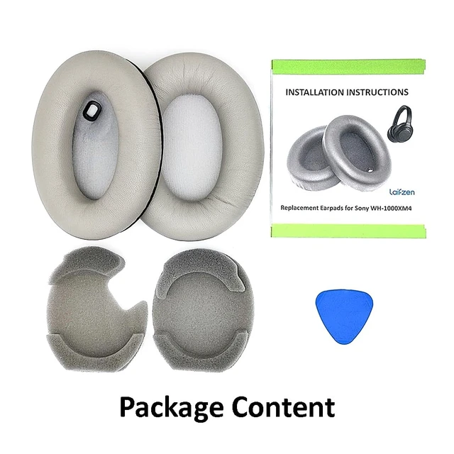 Alt view image 6 of 7 - Lambskin XM4 Earpads for Sony WH-1000XM4 Headphones Replacement 1000 XM 4 Real Sheepskin Leather Ear Pads Cushions Earmuffs Cups Covers (Silver)