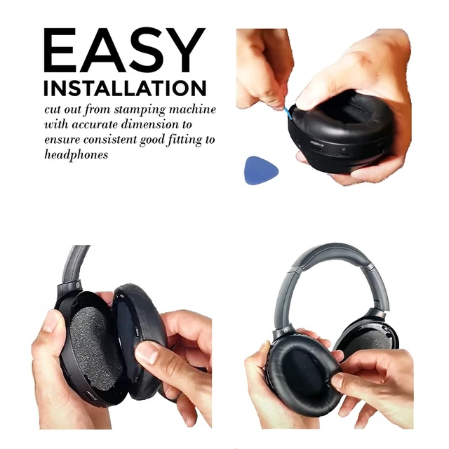 Alt view image 7 of 7 - Lambskin XM4 Earpads for Sony WH-1000XM4 Headphones Replacement 1000 XM 4 Real Sheepskin Leather Ear Pads Cushions Earmuffs Cups Covers (Silver)