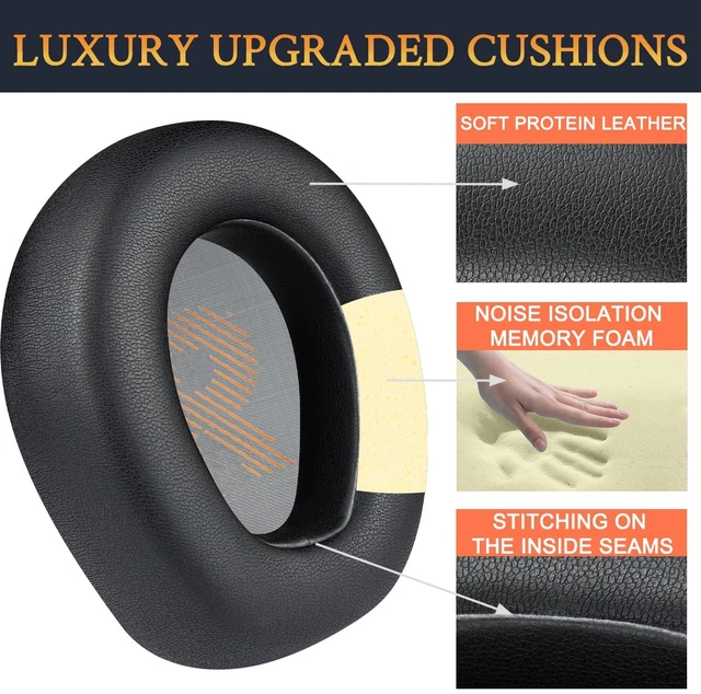 Alt view image 3 of 4 - Earpads for JBL Quantum One (Q1) - Black
