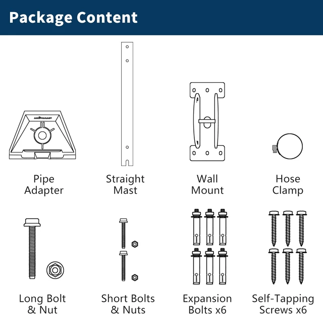 Alt view image 7 of 7 - Starlink Standard Pivot Mount Gen 3 4/4X V4 Stainless Steel with Pipe Adapter