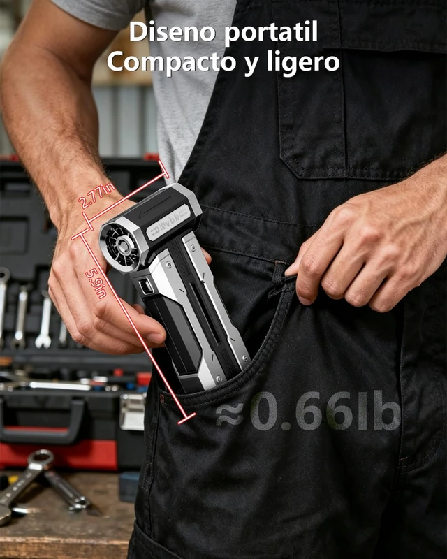 Alt view image 7 of 7 - Compressed Air Duster - 130000RPM, 8000mAh Rechargeable 10-Speed Adjustable Cordless Brushless Motor, Electric Air Duster,Mini Blower with LED Light for PC, Computer Keyboard,Electronics Cleaning