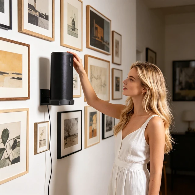 Alt view image 7 of 7 - Compatible for Sonos Play Wall Mount, Supports Lossless Installation, Supports the use of Charging Base. (Black)