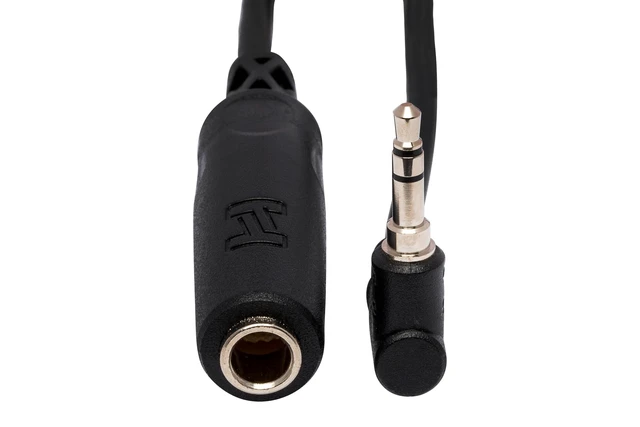 Alt view image 2 of 7 - MHE-100.5 1/4" TRS to Right Angle 3.5 mm TRS Headphone Adaptor Cable, 6 Inch (Pack of 2)