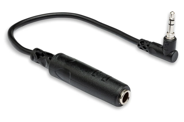 Alt view image 3 of 7 - MHE-100.5 1/4" TRS to Right Angle 3.5 mm TRS Headphone Adaptor Cable, 6 Inch (Pack of 2)