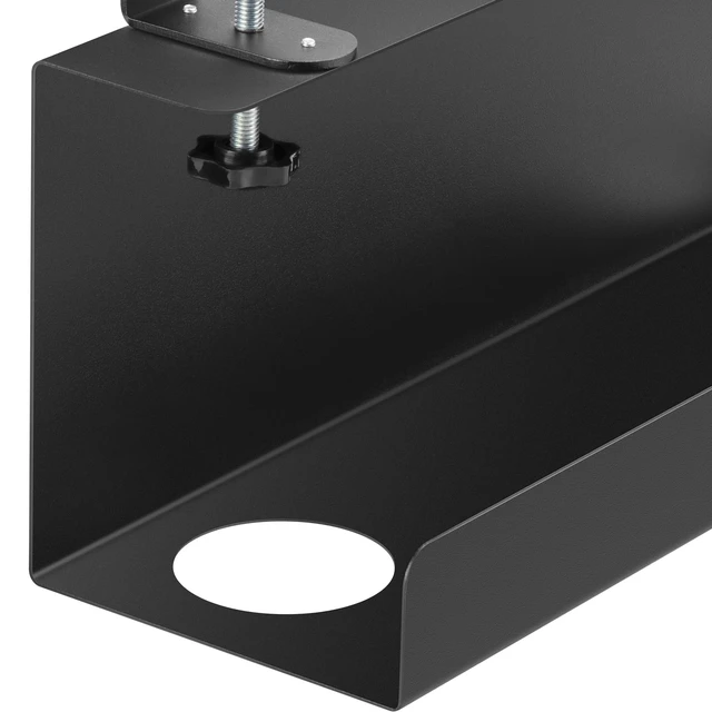 Alt view image 6 of 6 - 16in Cable Management Under Desk Tray, 4.9in W x 5.9in H, Black Clamp-On, No-Drill Wire Tray, Sturdy Steel Rack Holds 11 lbs, Extra-Large Power Strip Holder, Cord Hider for Office & Home