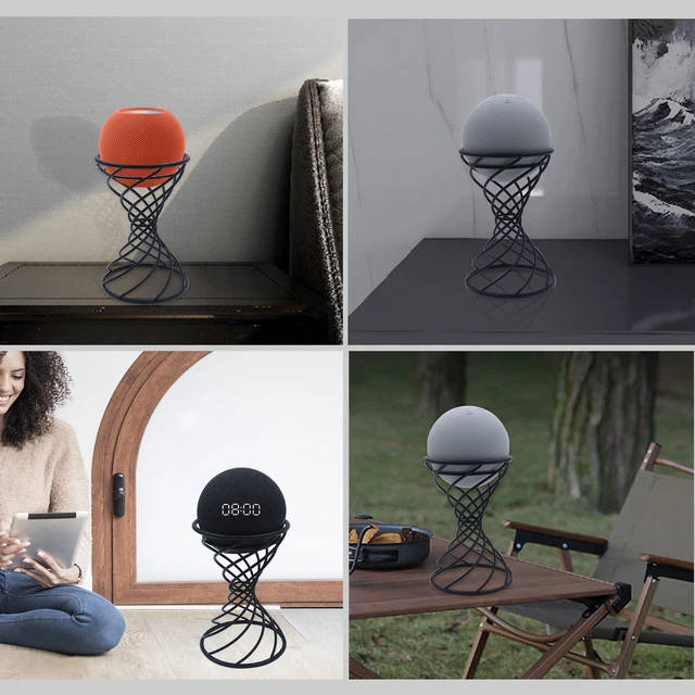 Alt view image 5 of 7 - Smart Speaker Table Stand Decorative Holder for Echo Dot 3rd/4th/5th Gen, Echo 4th/5th Gen, Echo Glow, Apple Homepod Mini and Google Home Mini/Nest Mini(Matte Black)