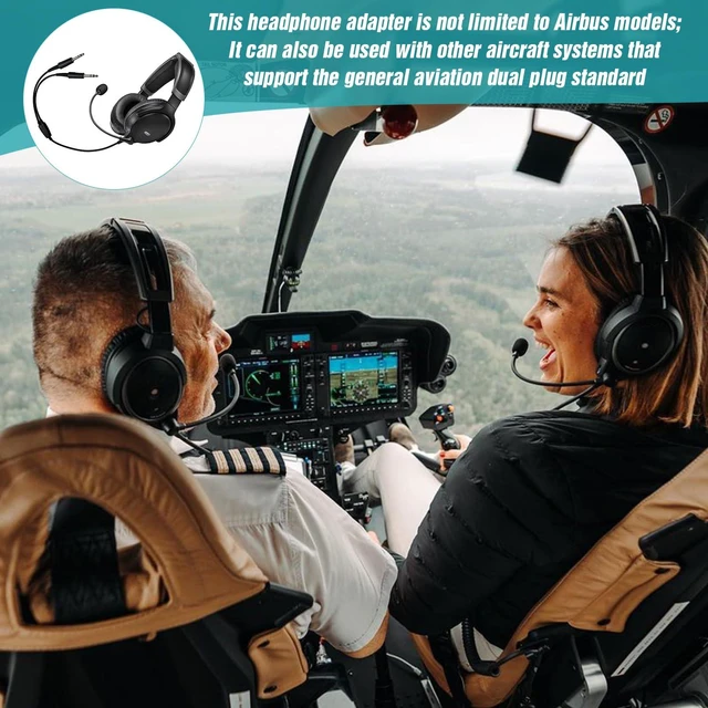 Alt view image 2 of 6 - for Bose A20 A30 Headset Lemo 6Pin GA Dual Plugs Pilot Headphones Adapter PJ-068 PJ-055 Connector,Twin Plug Fixed Wing Aircraft Converter,General Aviation Headsets Adapter