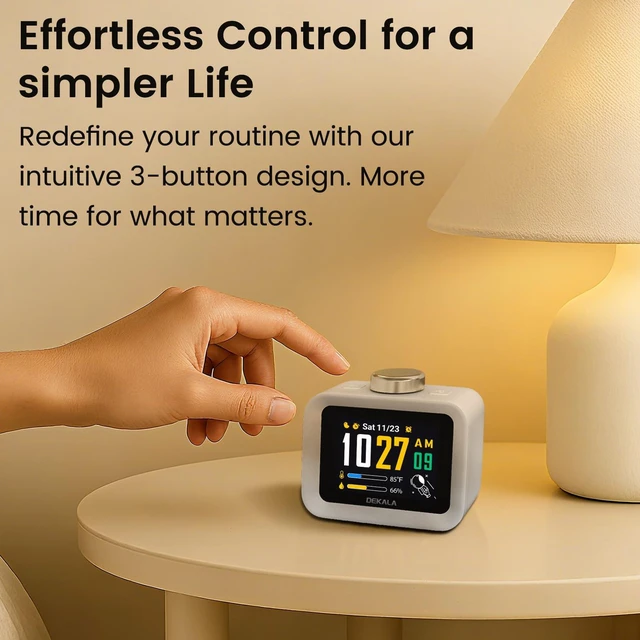 Alt view image 7 of 7 - ChronoSense Alarm Clock for Bedroom Temperature Humidity, 7-Day Programmable 4 Alarms