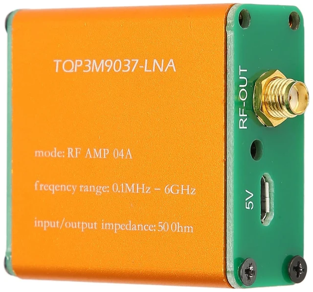 Main image of 0.1MHz6GHz Low Noise Amplifier, 20dB High Gain LNA Amplifier for Shortwave, FM Radio, RF Power Preamplifier Module, SMA Female Connector(Shipped with Built in Battery)