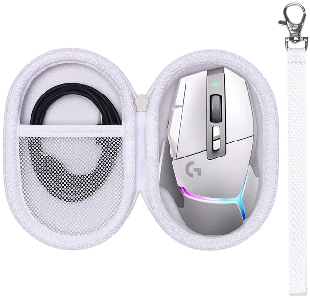 Main image of LTGEM Mouse Case for Logitech G502 Hero Lightspeed Gaming Mouse, White Hard Eva Shell, Waterproof, Shock Protection, Soft Anti-Scratch Interior, Office Travel Carrying Storage Bag Case Only