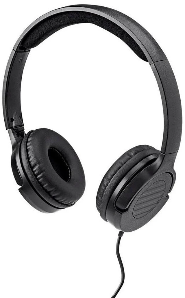 Main image of Hi-Fi Lightweight On-Ear Headphones - with in-Line Play/Pause Controls and Built-in Microphone, Black