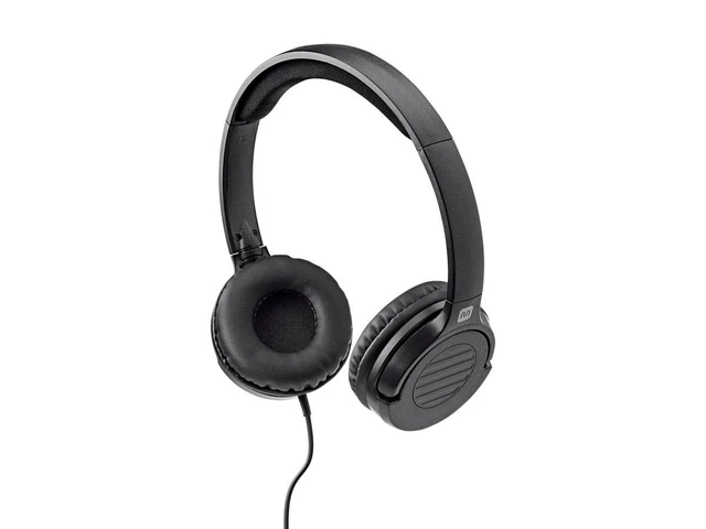 Alt view image 2 of 6 - Hi-Fi Lightweight On-Ear Headphones - with in-Line Play/Pause Controls and Built-in Microphone, Black