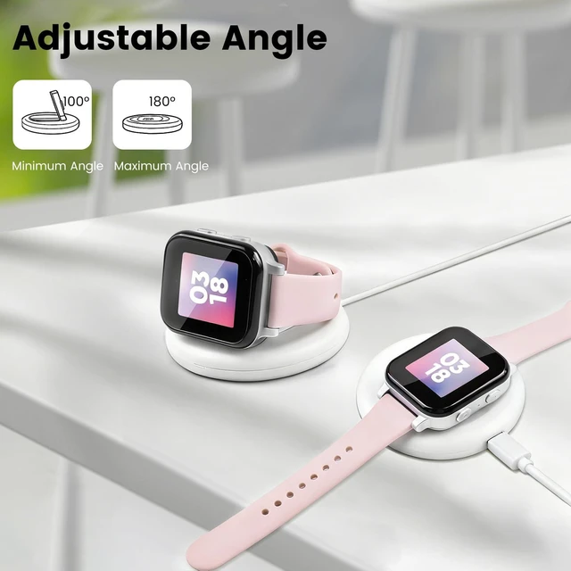 Alt view image 3 of 6 - Compatible with Gabb Watch 3 / 3e Charging Stand for Kids, Foldable Magnetic Desktop Dock, Snap-On Charger Station to Encourage Daily Charging Habits at Home or School (White)