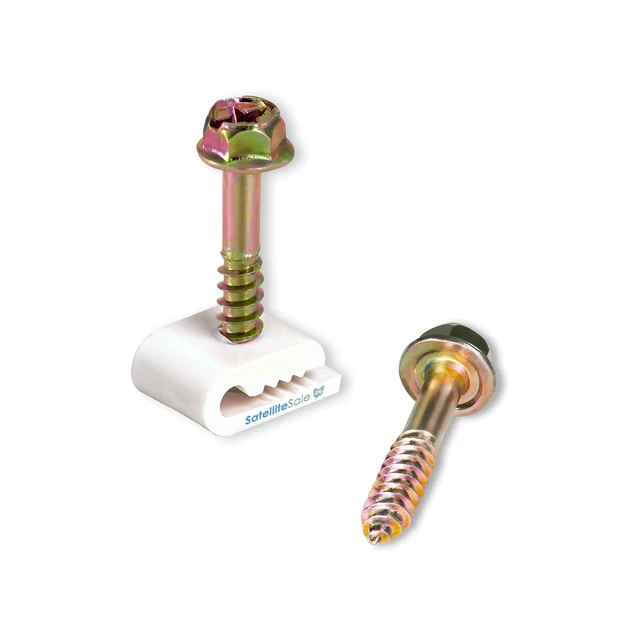 Alt view image 2 of 4 - Single Ground Screw White Clips for Single Antenna Ground Wire Cable Management 100 Pcs
