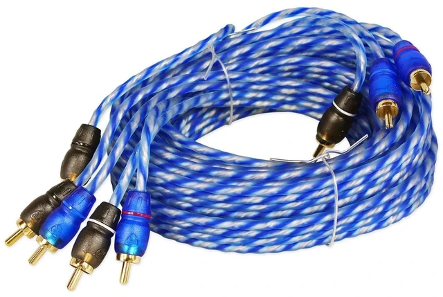 Main image of RTR124 12 Foot 4 Channel Twisted RCA Cable Pair, 100% Copper Split Pin Connectors, Oxygen Free, Noise Rejection, Color Coded Channels, High Grade Audiophile Interconnect, Triple Shielded