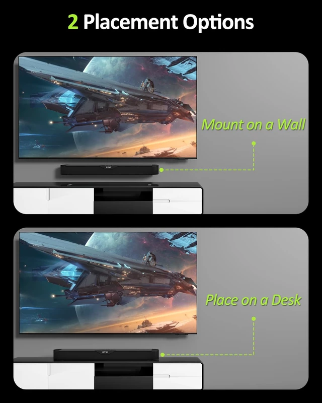 Alt view image 6 of 7 - Sound Bar for Smart TV, 2.0ch Dolby Atmos, Speaker for Home Theater 32 Soundbar Bluetooth 5.4/HDMI ARC/Optical/Aux, DSP Audio Tuning, 5 EQ Modes, Bass, Compact for TV/PC/Gaming/Projectors