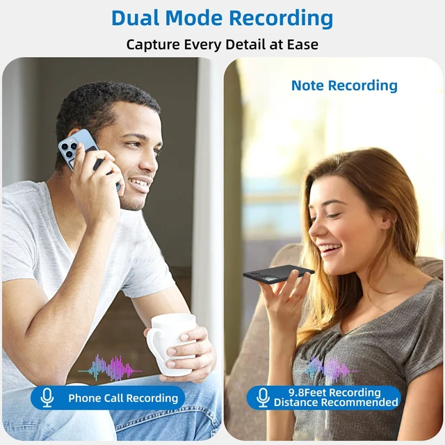 Alt view image 5 of 7 - AI Voice Recorder, Transcribe & Summarize AI Note Taking Recording Device & App Control, Noise Cancellation, 140 Languages for Meetings, Lectures, Interviews, Black