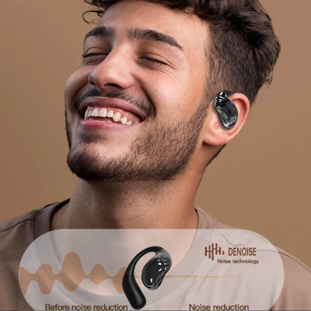 Alt view image 5 of 7 - Open Ear Headphones,Wireless Bluetooth 5.4 Earbuds Over Ear Active Noise Cancelling with Intelligent Touch Screen Waterproof Bone Conduction Translator Earphones with Charging Case for Fitness Calls