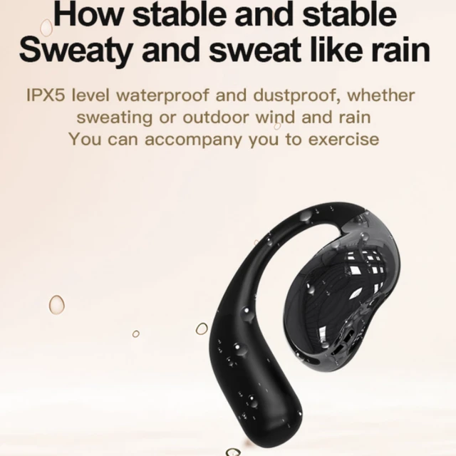 Alt view image 7 of 7 - Open Ear Headphones,Wireless Bluetooth 5.4 Earbuds Over Ear Active Noise Cancelling with Intelligent Touch Screen Waterproof Bone Conduction Translator Earphones with Charging Case for Fitness Calls