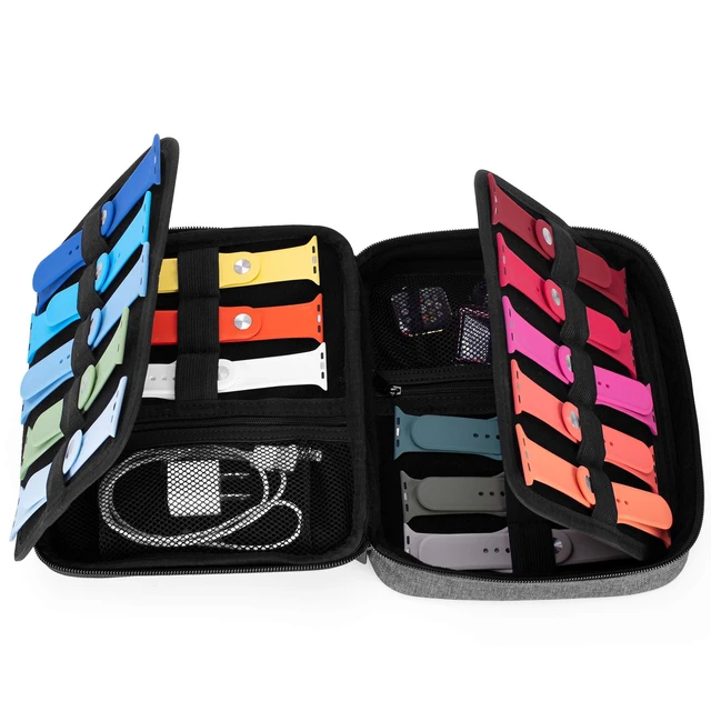Alt view image 5 of 7 - 26 Watch Band Storage Case, Watch Band Organizer Holder, Gray Compatible with All Series Apple Watch Bands & Smart Watch Bands, Travel Organizer Fit for Most Sizes of Watch Straps