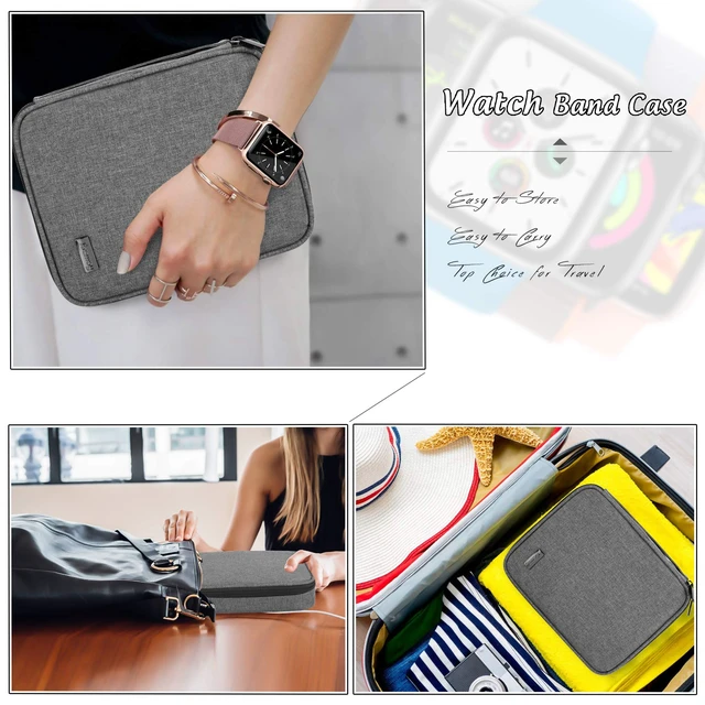 Alt view image 6 of 7 - 26 Watch Band Storage Case, Watch Band Organizer Holder, Gray Compatible with All Series Apple Watch Bands & Smart Watch Bands, Travel Organizer Fit for Most Sizes of Watch Straps
