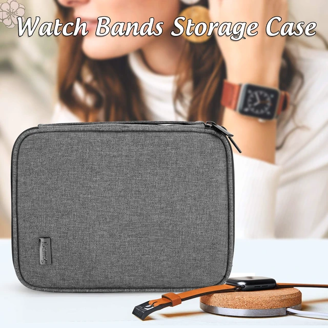 Alt view image 7 of 7 - 26 Watch Band Storage Case, Watch Band Organizer Holder, Gray Compatible with All Series Apple Watch Bands & Smart Watch Bands, Travel Organizer Fit for Most Sizes of Watch Straps