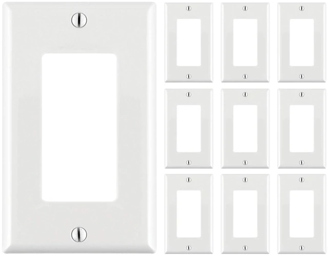 Main image of Decorator Wall Plate Insert 1-Gang Decorative Single Gang Faceplate Standard Jack Wall Plate Keystone - 1 Gang - 10 Pack