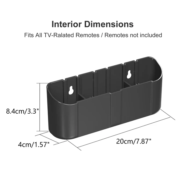 Alt view image 4 of 7 - Remote Control Holder Wall MountHole-Free TV Remote Holder for 3 or 4 Remotes, Black, Quantity 2S4B2
