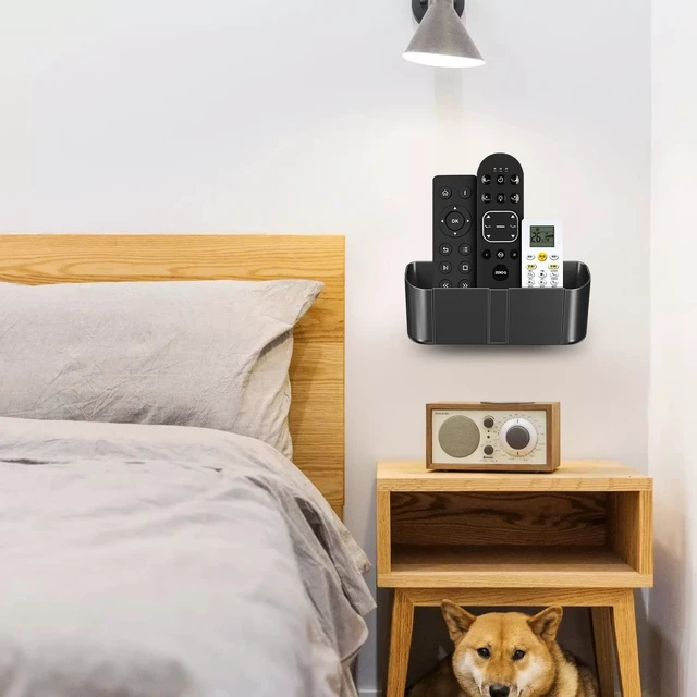 Alt view image 7 of 7 - Remote Control Holder Wall MountHole-Free TV Remote Holder for 3 or 4 Remotes, Black, Quantity 2S4B2