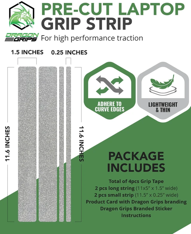 Alt view image 5 of 6 - Clear Rubber Grip Tape, 4 Pcs Non-Slip Laptop Grip Stickers Textured Grip Strips for Tablet, iPad, Cell Phone Cases, Chromebook & MacBook, Waterproof, Self-Adhesive Multi-Purpose Decal