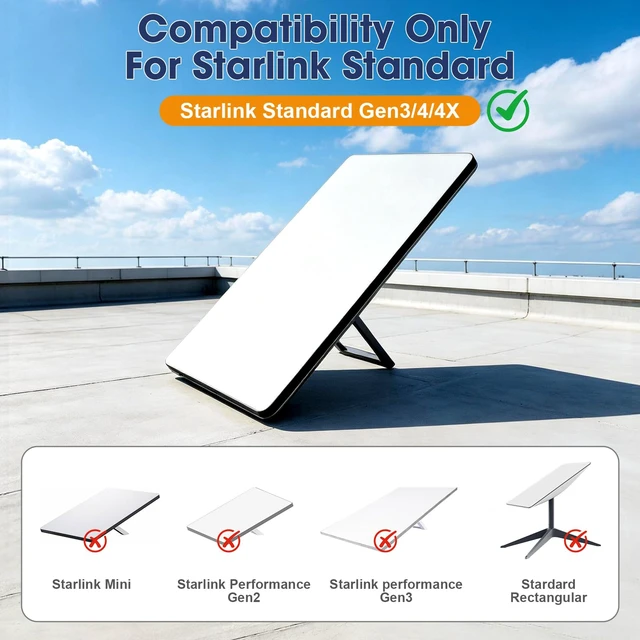 Alt view image 3 of 7 - Starlink Mount for Starlink 4/4X/Gen 3, 25 Inches Adjustable Roof Mount for Starlink Gen 3, 360° Rotate Wall Mount for Starlink Gen 4 Mounting Kit with Extend Pole Mount, Rustproof, Weatherproof