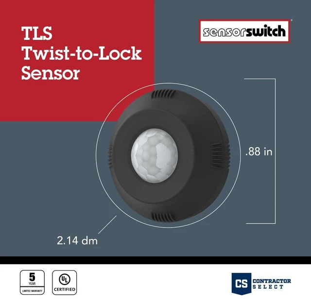 Alt view image 5 of 7 - Twist-to-Lock Motion, Easy to Install Daylight and Motion Detector for Lithonia Lighting Compact Pro Family Luminaires, Photocell and PIR Detection IP66 Rated, Black (TLS BK)