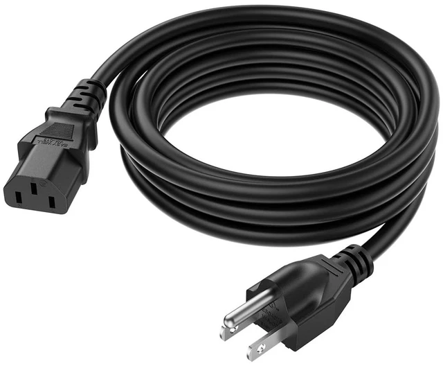 Main image of 2Pack 18AWG Universal Power Cord 10FT NEMA 5-15P to IEC320C13 for NEMA 5-15P to IEC320C13 Cable,Black PVC Molding,0.3M,UL Safety Certification,SJT cable
