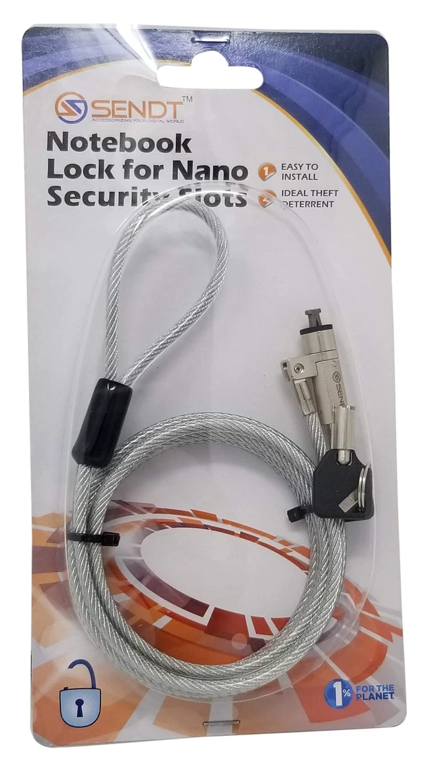 Alt view image 3 of 4 - Silver Notebook Laptop Keyed Lock for Nano Security Slots