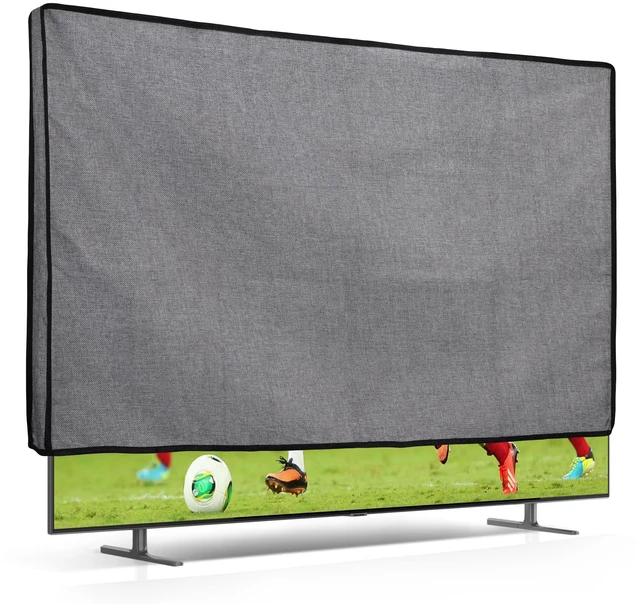 Main image of Dust Cover for 55" TV - Linen TV Display Protector for TVs - Protect Your TV Screen - Dark Grey
