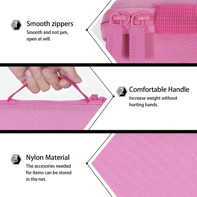 Alt view image 5 of 7 - Hard Case for BolaButty X-GO C27C Bluetooth Speaker Speaker,Pink Travel Protective Storage Bag with Mesh Pocket & Handle, Shockproof EVA Shell and Soft Lining