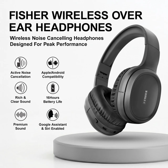 Alt view image 3 of 7 - Active Noise Cancelling Headphones, Over Ear Headphones Wireless Bluetooth 5.3, Microphone, Lightweight Comfortable Headset for Home, Travel, Rechargeable, Workout Headphones, Deep Bass