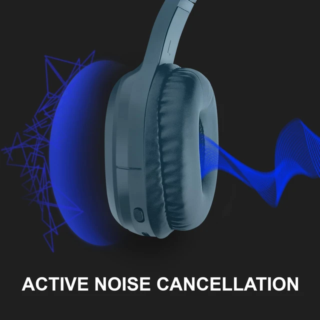 Alt view image 5 of 7 - Active Noise Cancelling Headphones, Over Ear Headphones Wireless Bluetooth 5.3, Microphone, Lightweight Comfortable Headset for Home, Travel, Rechargeable, Workout Headphones, Deep Bass