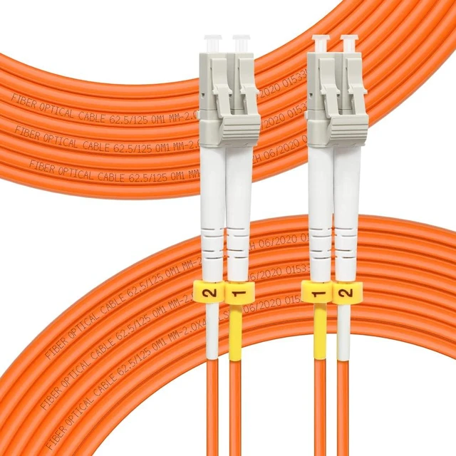 Main image of LC to LC Fiber Patch Cable OM1 Multimode 30M/98ft Duplex, 62.5/125um MMF, MM Multi mode Fiber Jumper, For 1G Transceivers, Fully Pre-Tested, LSZH