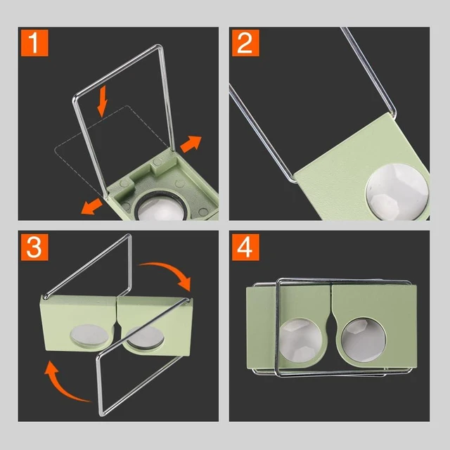Alt view image 3 of 7 - Wearable 4X Pocket Stereoscope - Lightweight Microscope with Adjustable 55-75 mm Lens Distance, Essential for Examiners, Surveyors, Engineers & Architects(2PCS)