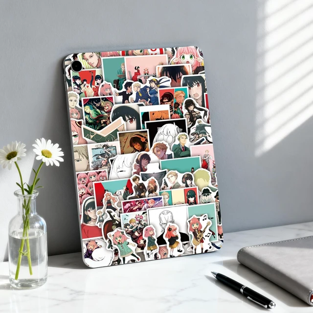 Alt view image 4 of 7 - Cute Anime Stickers (200 Pcs) Cute Cartoon PVC Sticker, Gifts for Laptop Water Bottle Skateboard Party Supplies Decorations Teens Kids