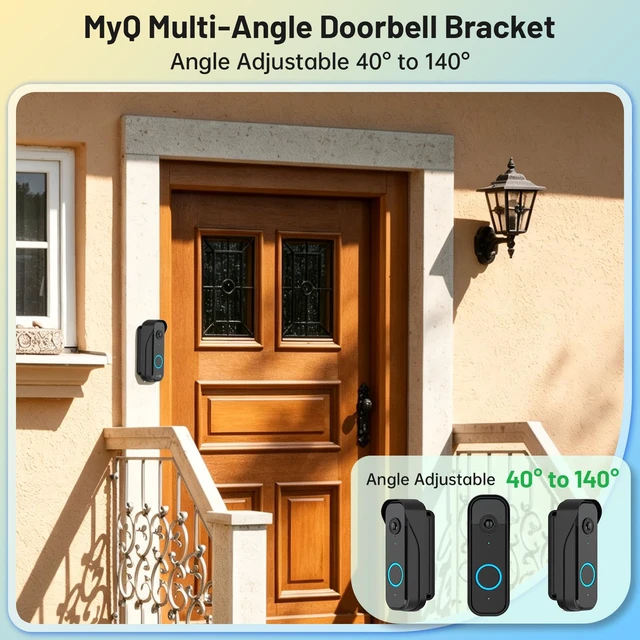 Alt view image 2 of 7 - Swivel Doorbell Mount for myQ Video Doorbell Camera, Angle Adjustable(40 to 140) Degree Mounting Bracket for myQ,Easy to Install (Video Doorbell is NOT Included)
