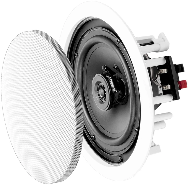 Main image of 6.5" in-Ceiling Speakers Pair, 125W 2-Way Flush Mount Ceiling Speakers with Pivoting Tweeter & Paintable Grille for Home Theater and Whole House Audio, ICE610